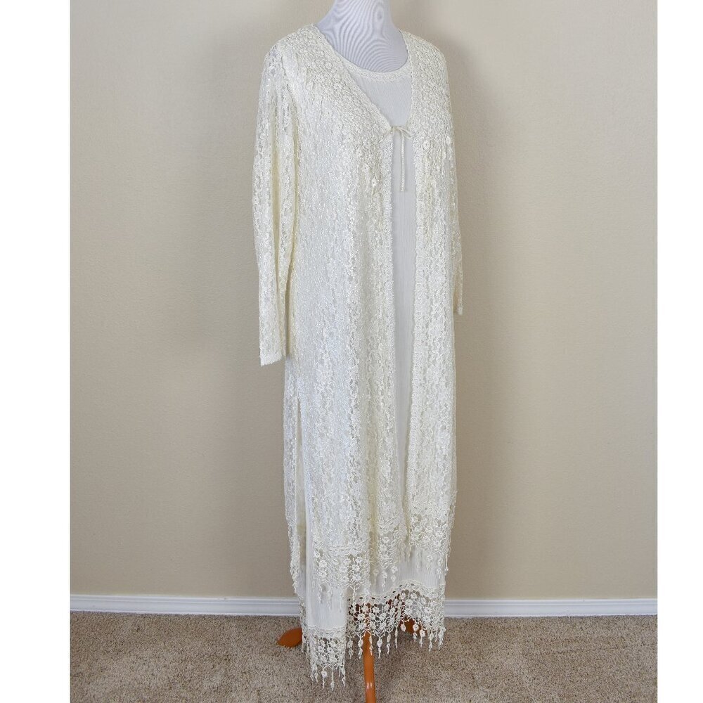 Vintage Magnet Art Lynn Yang Gauze Lace Dress and Jacket - M - Picture 7 of 14